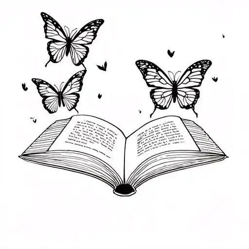 Book With Butterflies Surrounding