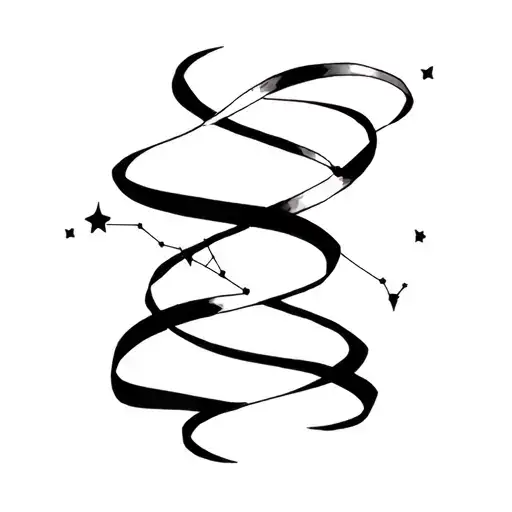 Leo Constellation With Ribbon Intertwined