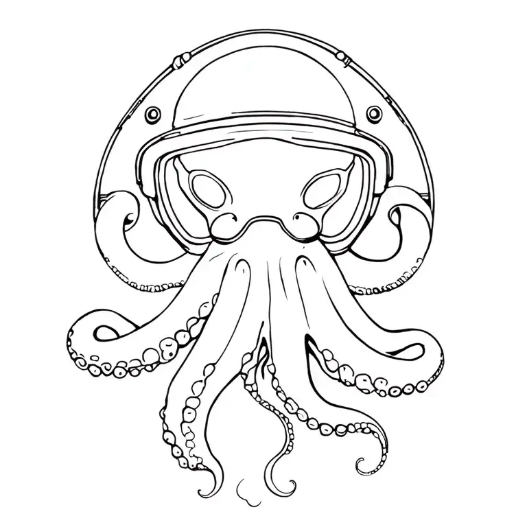 Octopus With Diving Helmet