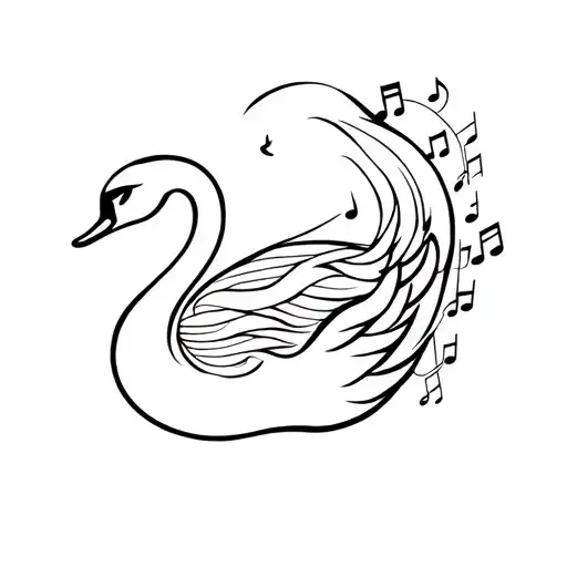Swan And Music Notes