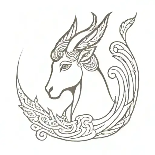 Aries Face With Phoenix Wings Made Only