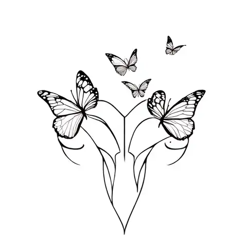 Aries Sign With Butterflies Fluttering