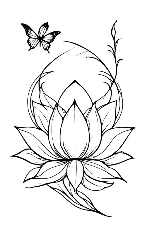 Lotus And Butterfly Path Of Enlightment
