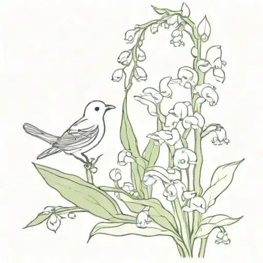 Lily Of The Valley And Sparrow
