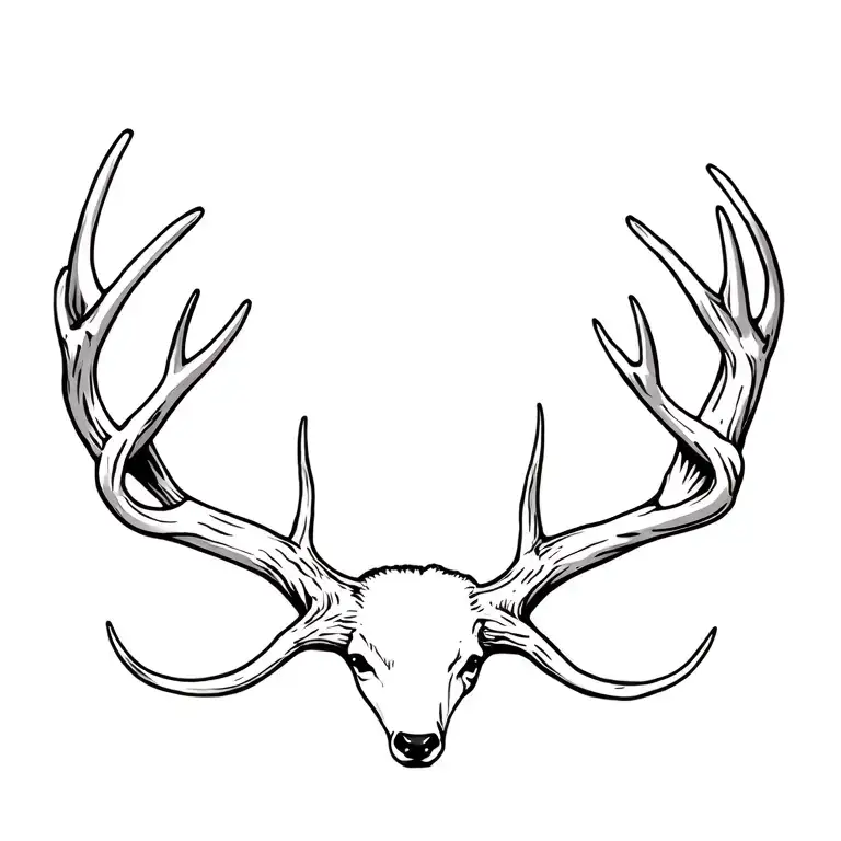 Seven Point Deer Antler Tramp Stamp