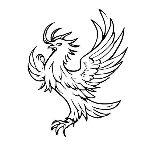 Agressive Phoenix With Closed Wings Made
