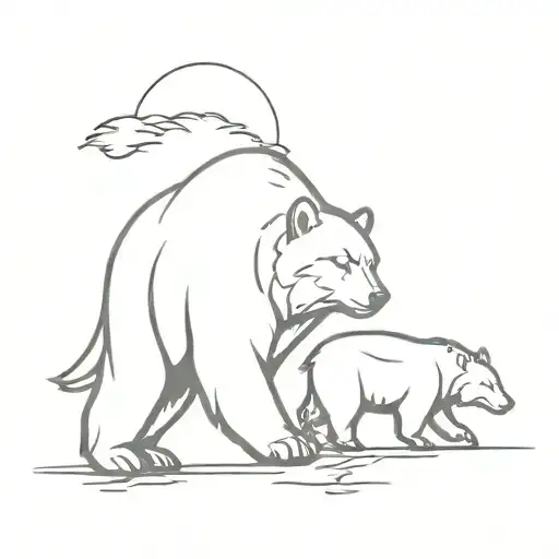 Bear And Wolf Walking Together