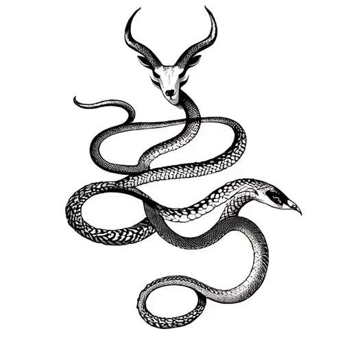 Snake And Capricorn For Hand