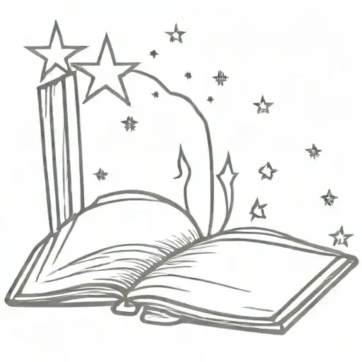 Open Book With Stars