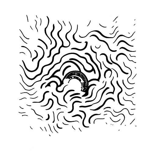 Small Man Falling Into Black Hole