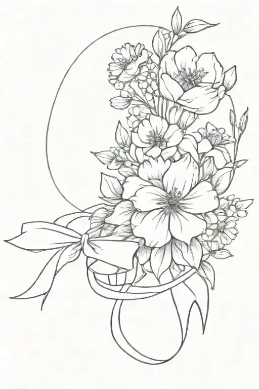 3 March And 1 November Birth Flower Bouquet Tied With A Ribbon