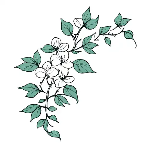 Vine With Flowers Growing