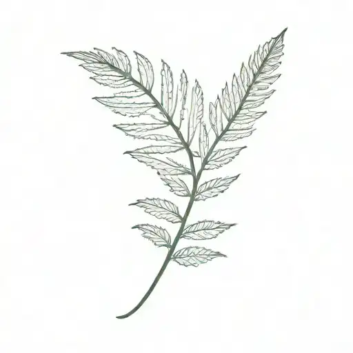 A Bench With A Single Fern Leaf