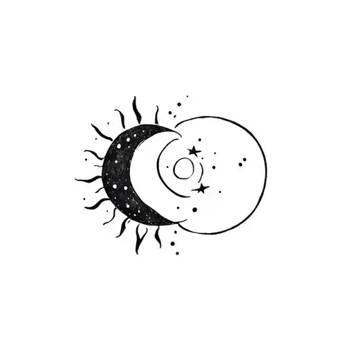 Sun And Moon Merging Together