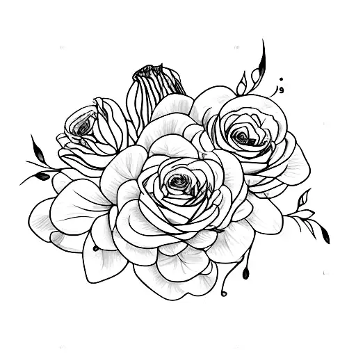 Butterly Made Out Of Roses And Water Lillies