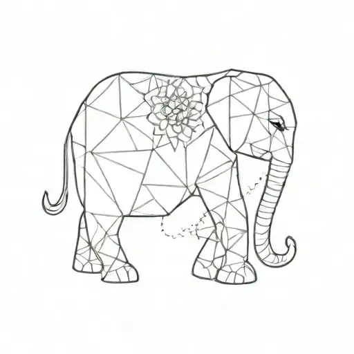 Feline Elephant Geometric Floral