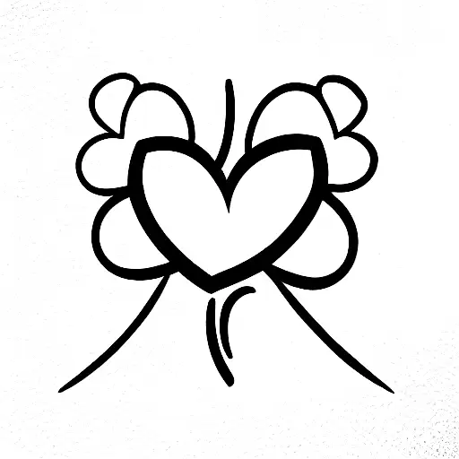 Four Leaf Clover With Hearts Inside The Leaves