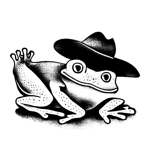 Cute Frog With Cowboy Hat