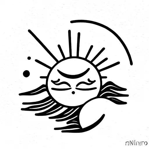 Sun And Moon Drinking Wine