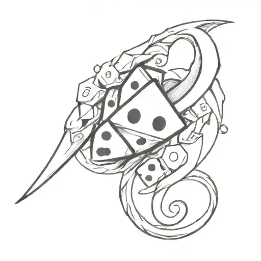 The Horn Of Valere With 5 Dice Rolling Out Showing The Dark Ones Eyes