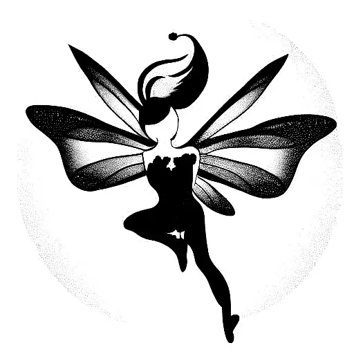 Cute Minimalist Fairy Flying