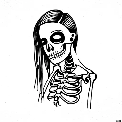 Half Skeleton Half Woman