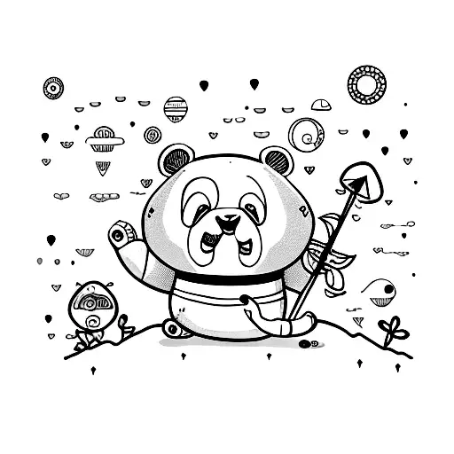 Cute Cartoon Panda Explorer