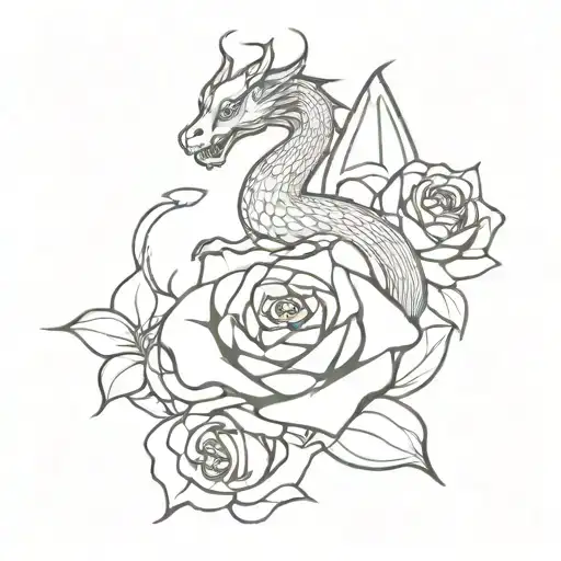 Dragon With Roses