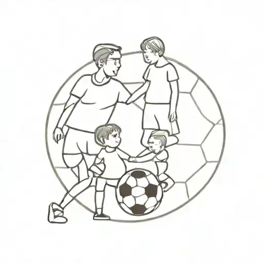 Family And Soccer Ball Made