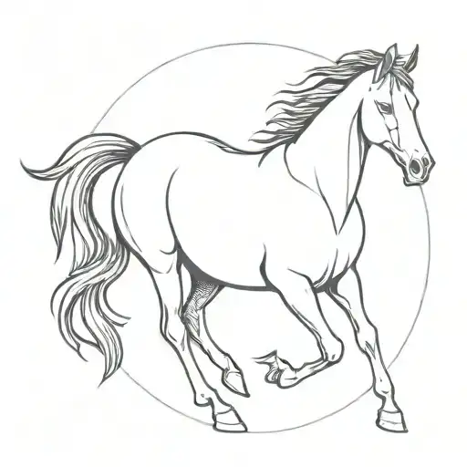 A Minimalist Silhouette Of A Horse With A Subtle Nod To Lord Shiva In The Background