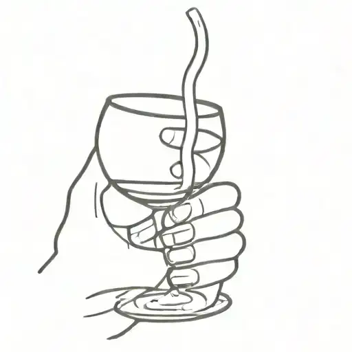 Italian Emoji Hand Holding A Glass Of Wine