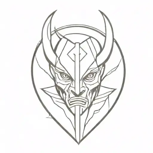 Demon With Shield Staring