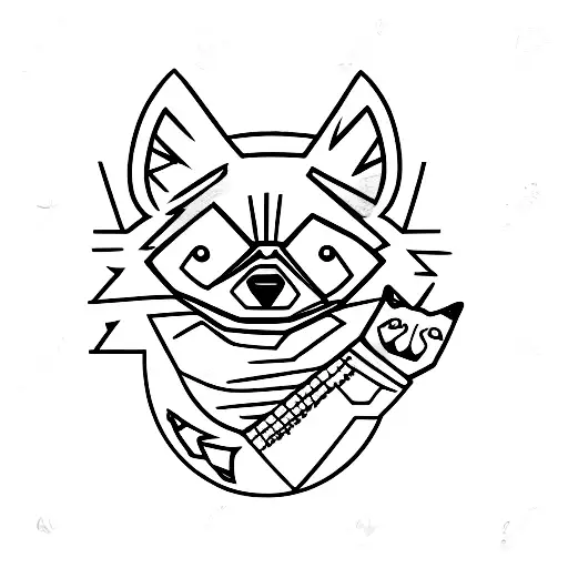 Stamp With A Cartoon Raccoon In It