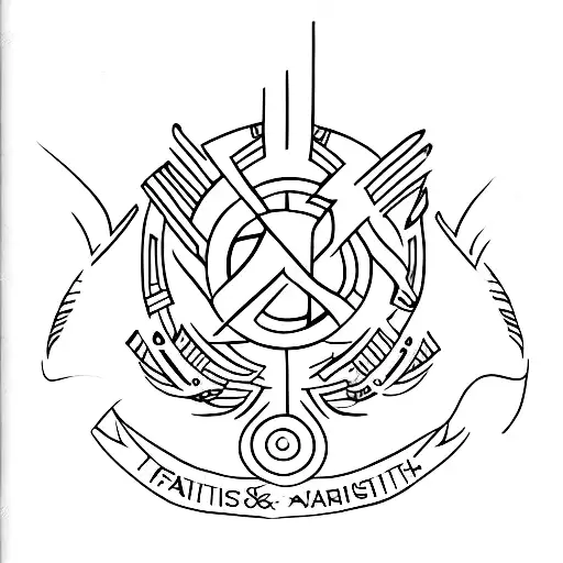 Destiny And Faith Written With Arrows And Star