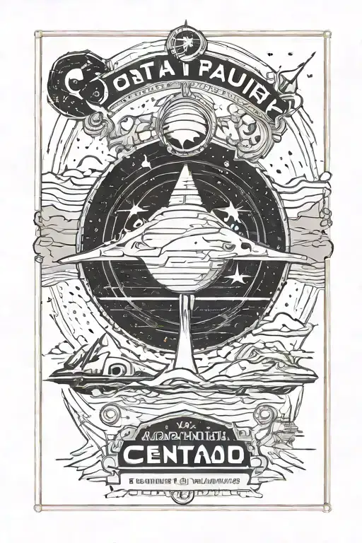 Travel Brochure Poster Advertising A Vacation To Alpha Centauri In The Future In A Rectangular Frame