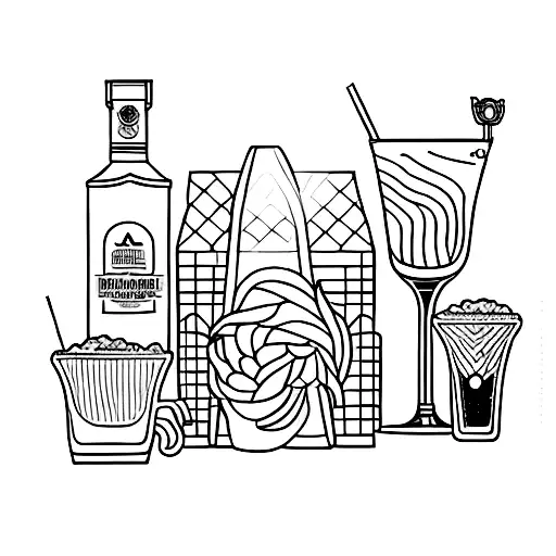 A Lineup Of Multiple Cocktails In Fine Line Style