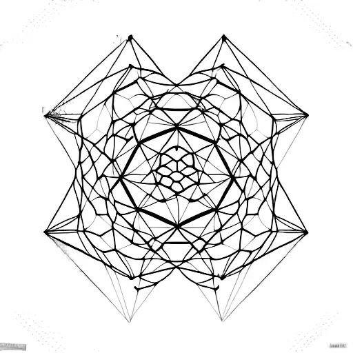 Vector Pattern Molecule Sacred Geometry Octagon Tattoo Black White
