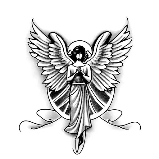 Pinstriped Angel With Wings