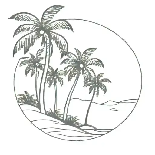 Beach With Coconut Trees