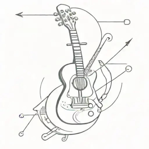 An Anchor With The Head And Neck Of A Guitar