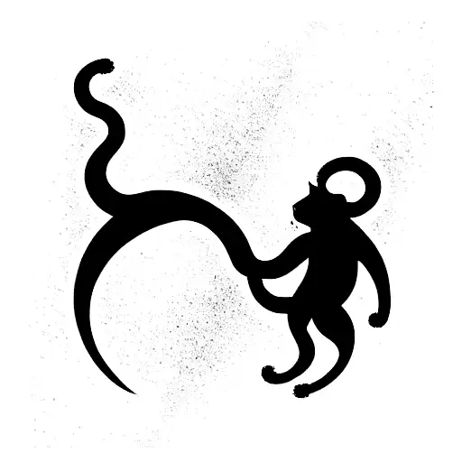 Infinity Symbol With Monkey And Lion