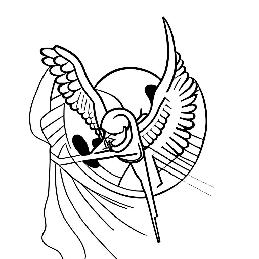 A Minimalist Tattoo Of Icarus Flying Towards The Sun With Open Book Pages As Wings