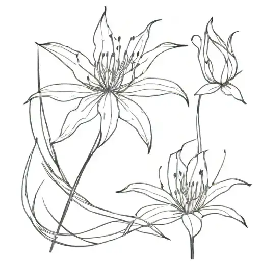 Spider Lily With Geometry