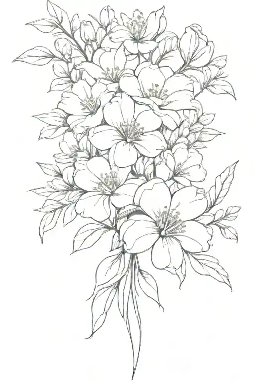 Families Birth Flowers In A Bouquet Tied