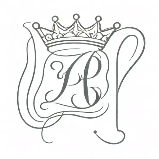Initials Kp With Crown On Top