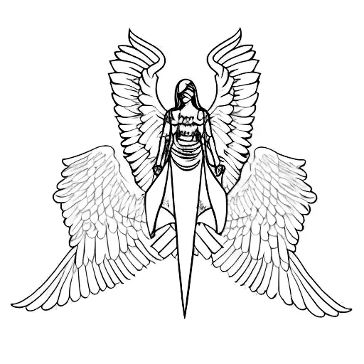 Angel Wings With Sword Back