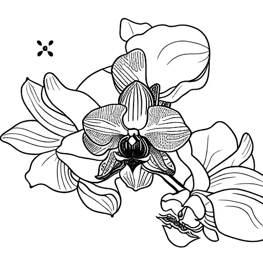 Orchid Flower In Aries Shape Constellation