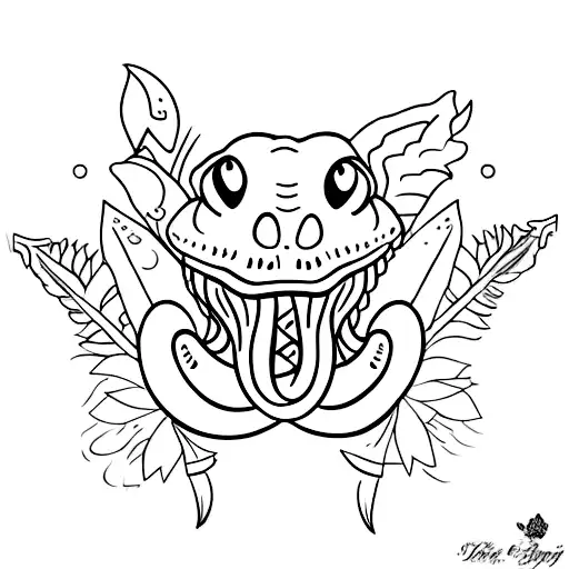 Dagger With A Snake On It And Some Little Flowers