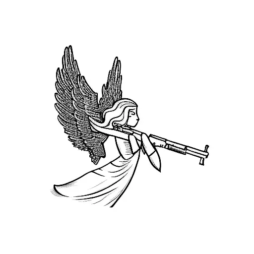 An Angel With A Gun With Money