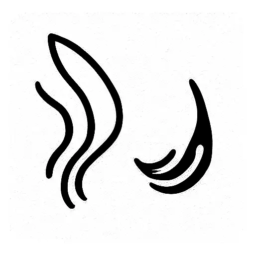 Simple Black Line Tattoo Of A Cat With Angel Wings